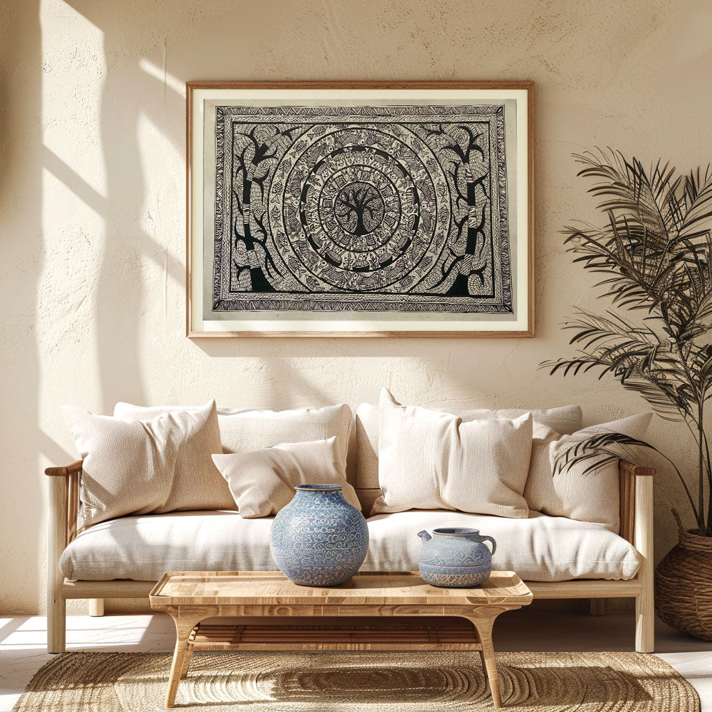 Tree Art, Madhubani Art, Madhubani Painting