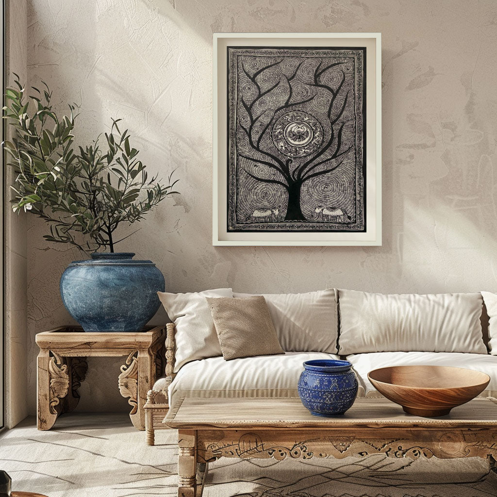 Life of Tree , Madhubani Art, Madhubani Painting