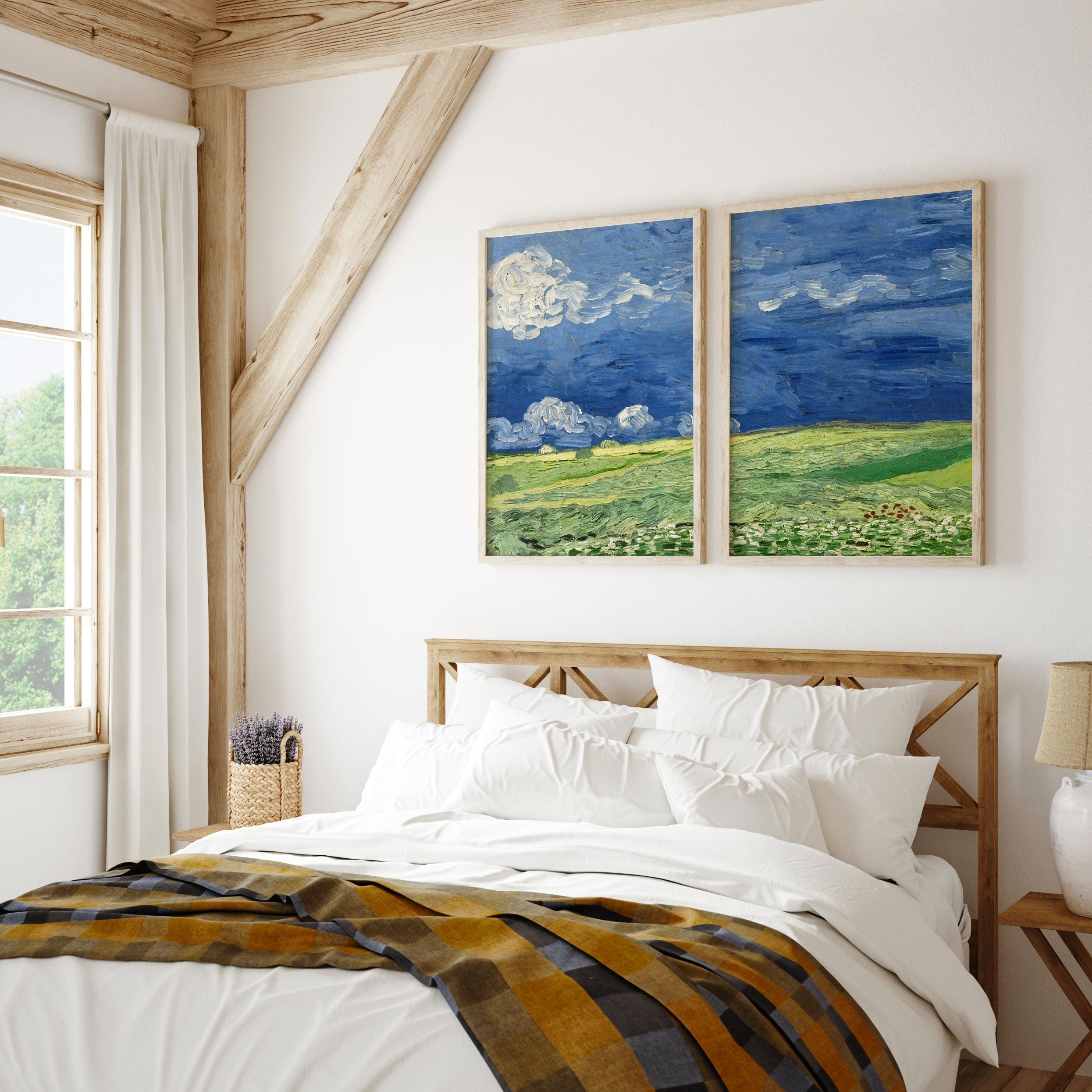 Vincent van Gogh Fields, Set of 2, Set of two Paintings