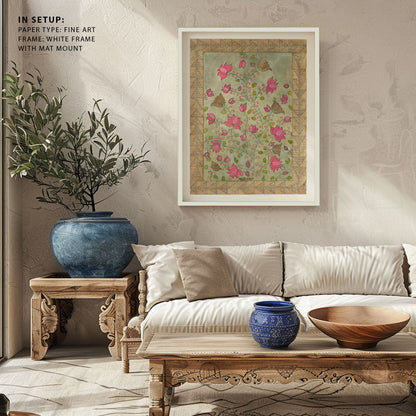 Madhubani Motifs Flower Vintage III, Madhubani Art