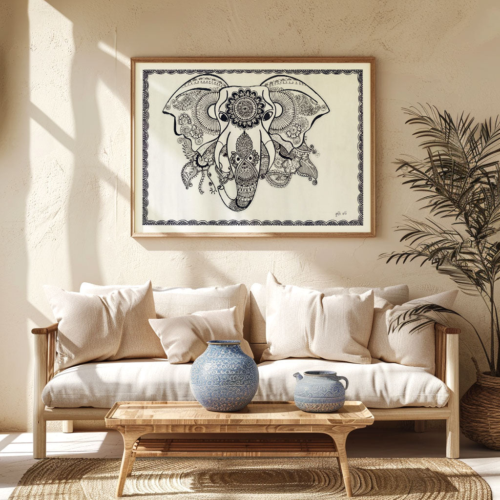 Elephant Madhubani Painting