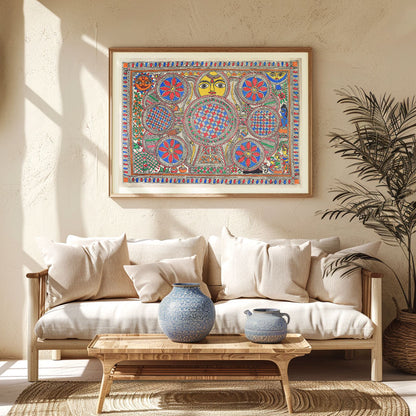 Kohver pattern in Mithila painting, Madhubani Art, Madhubani Painting