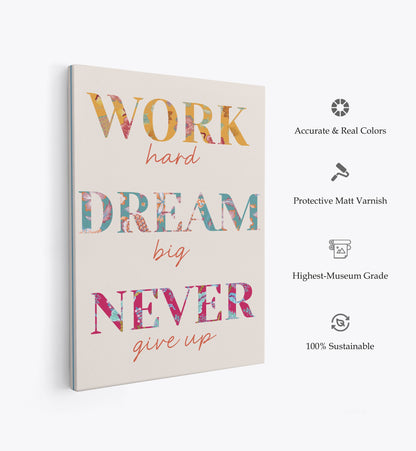 Acanimeeko Design Work Hard, Motivational Poster