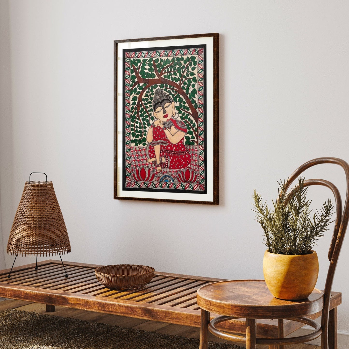 Lord Buddha, Madhubani Art, Madhubani Painting