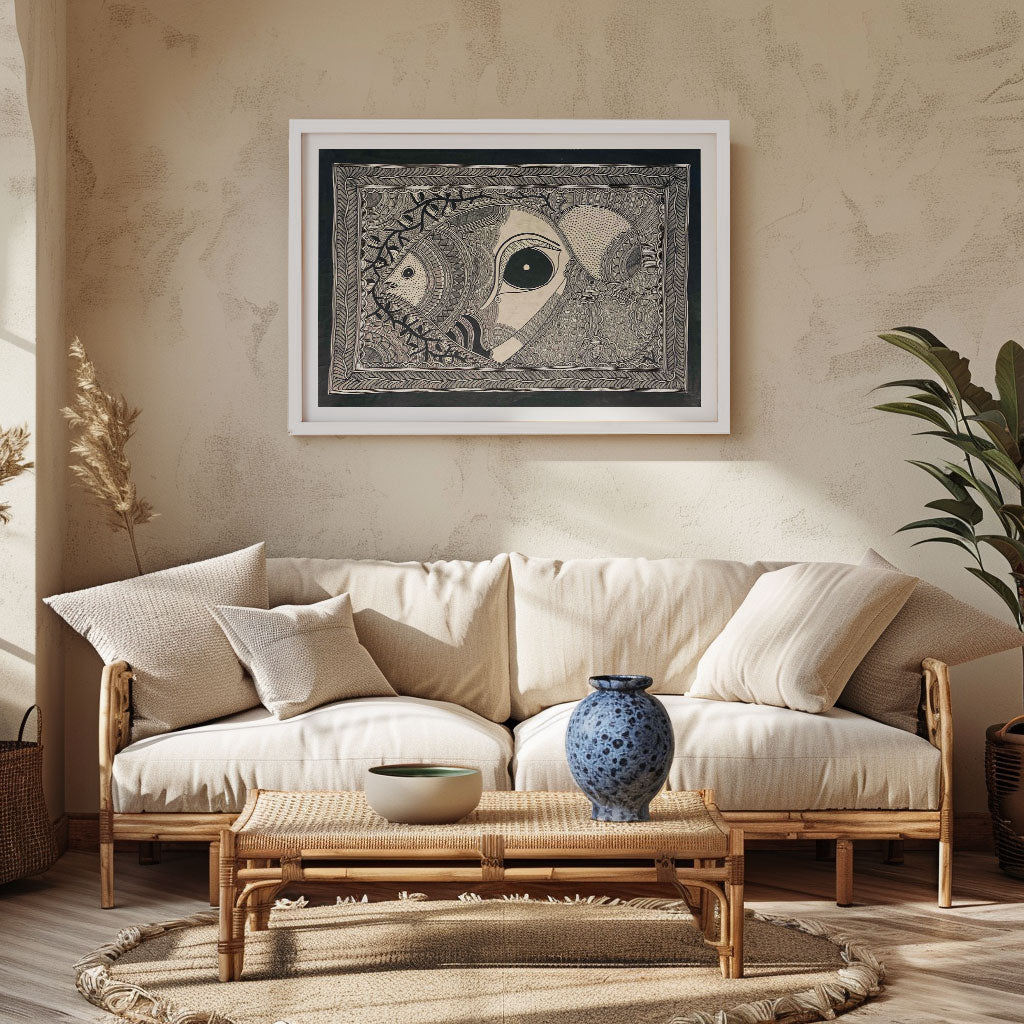 Madhubani Fish with Eye, Madhubani Art, Madhubani Painting