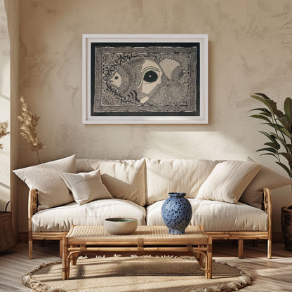 Madhubani Fish with Eye, Madhubani Art, Madhubani Painting