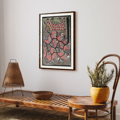 Fish rass , Madhubani Art, Madhubani Painting