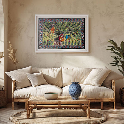 Hanuman Sita Madhubani Art, Madhubani Art, Madhubani Painting