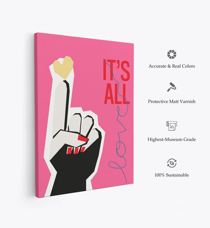 It's All Love Hand Pink, Motivational Poster