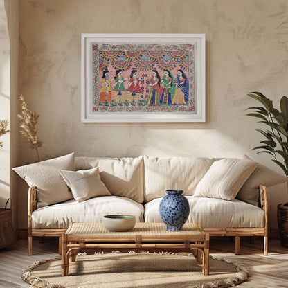 Lord Jaimala Madhubani Painting, Madhubani Art, Madhubani Painting