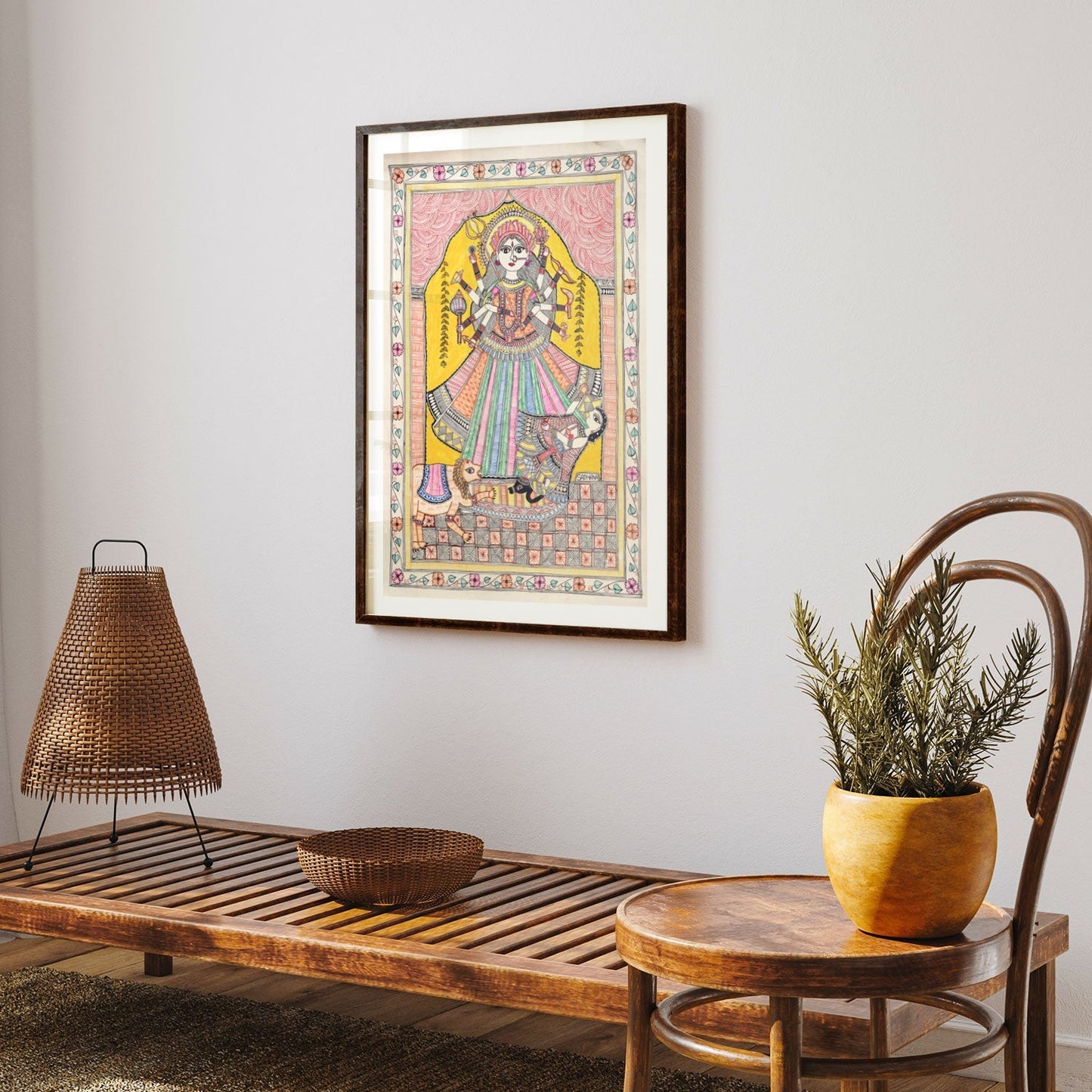 Maa Durga Madhubani , Madhubani Art, Madhubani Painting