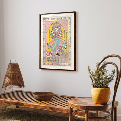 Maa Durga Madhubani , Madhubani Art, Madhubani Painting