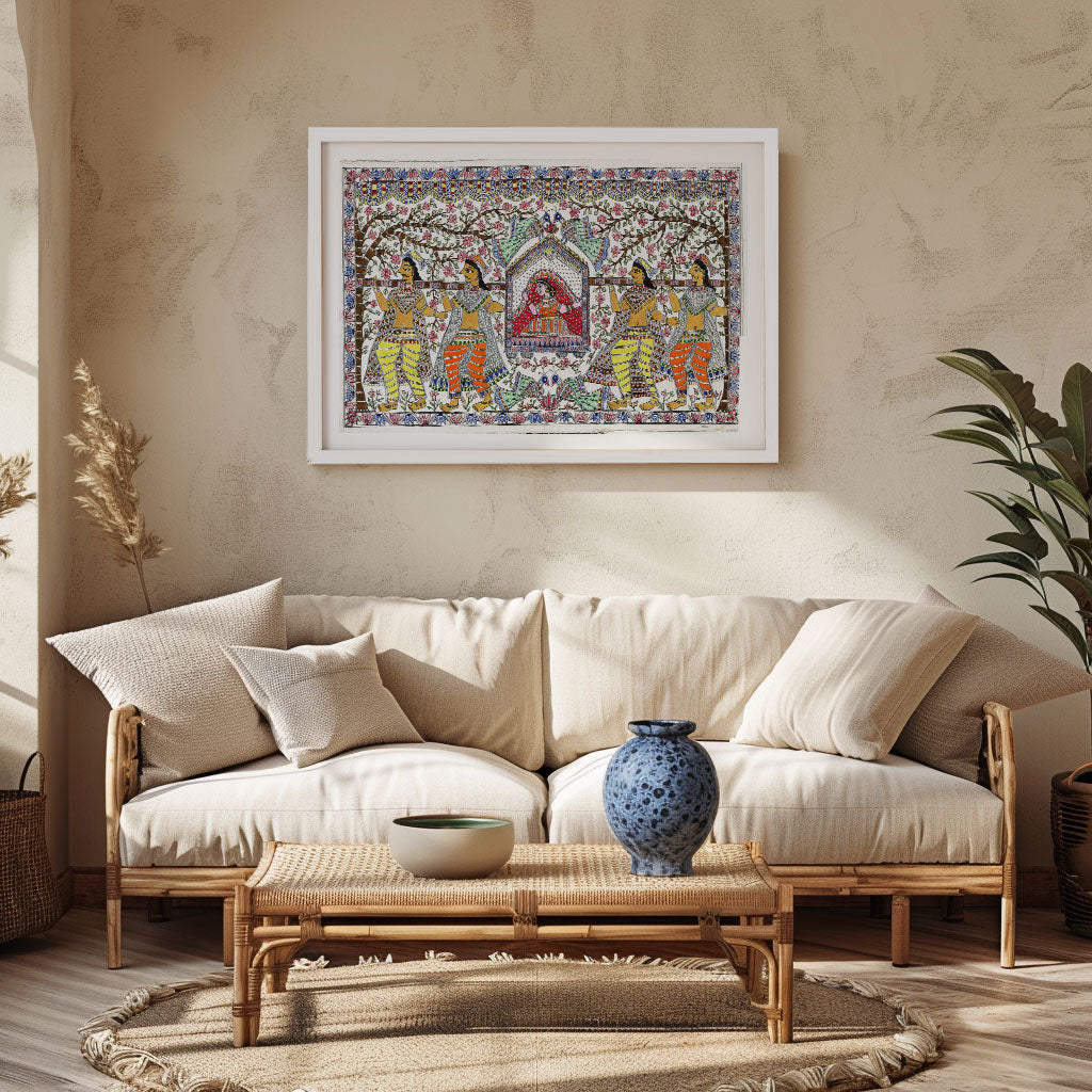 Palanquin pledge-The Bride's journey Madhubani Painting