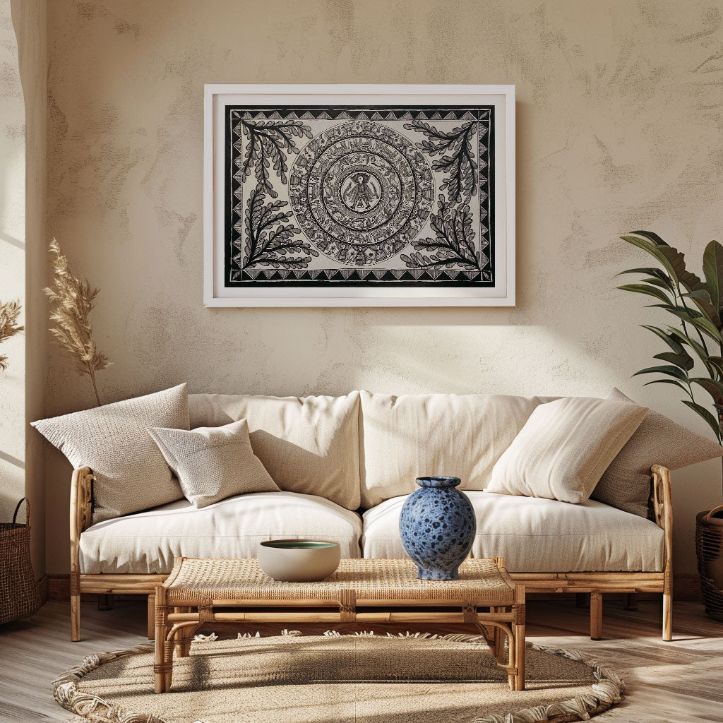 Fish and bird Madhubani Painting, Madhubani Art, Madhubani Painting