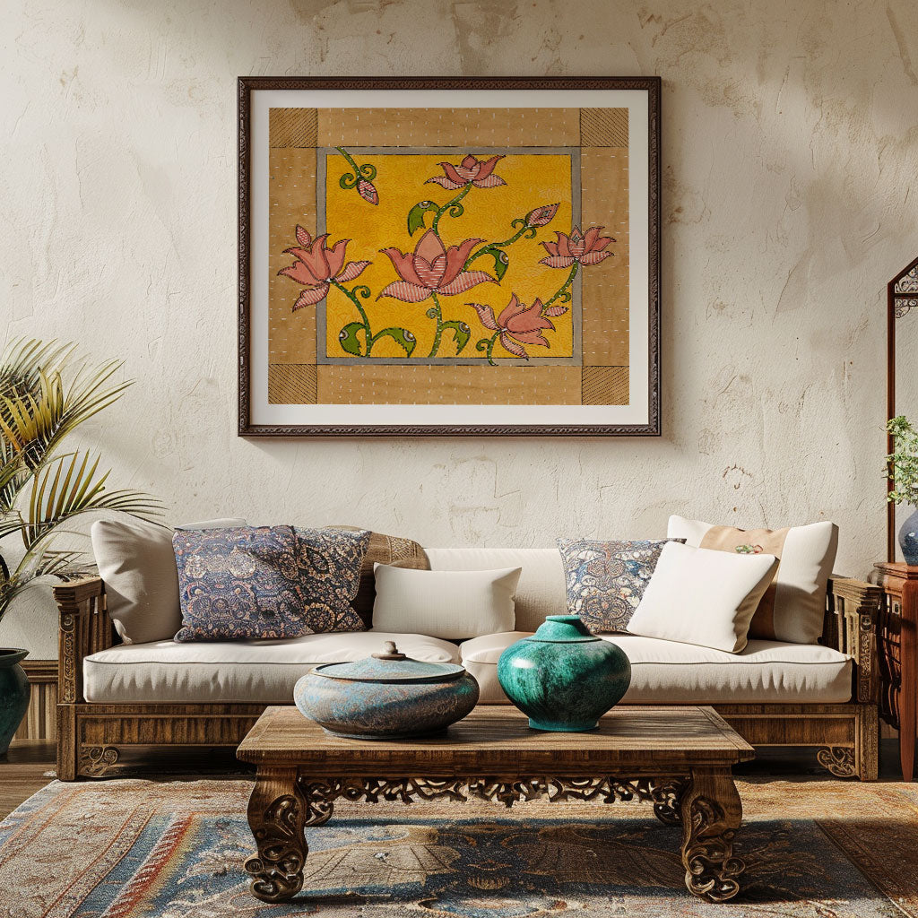 Madhubani Lotus folk art