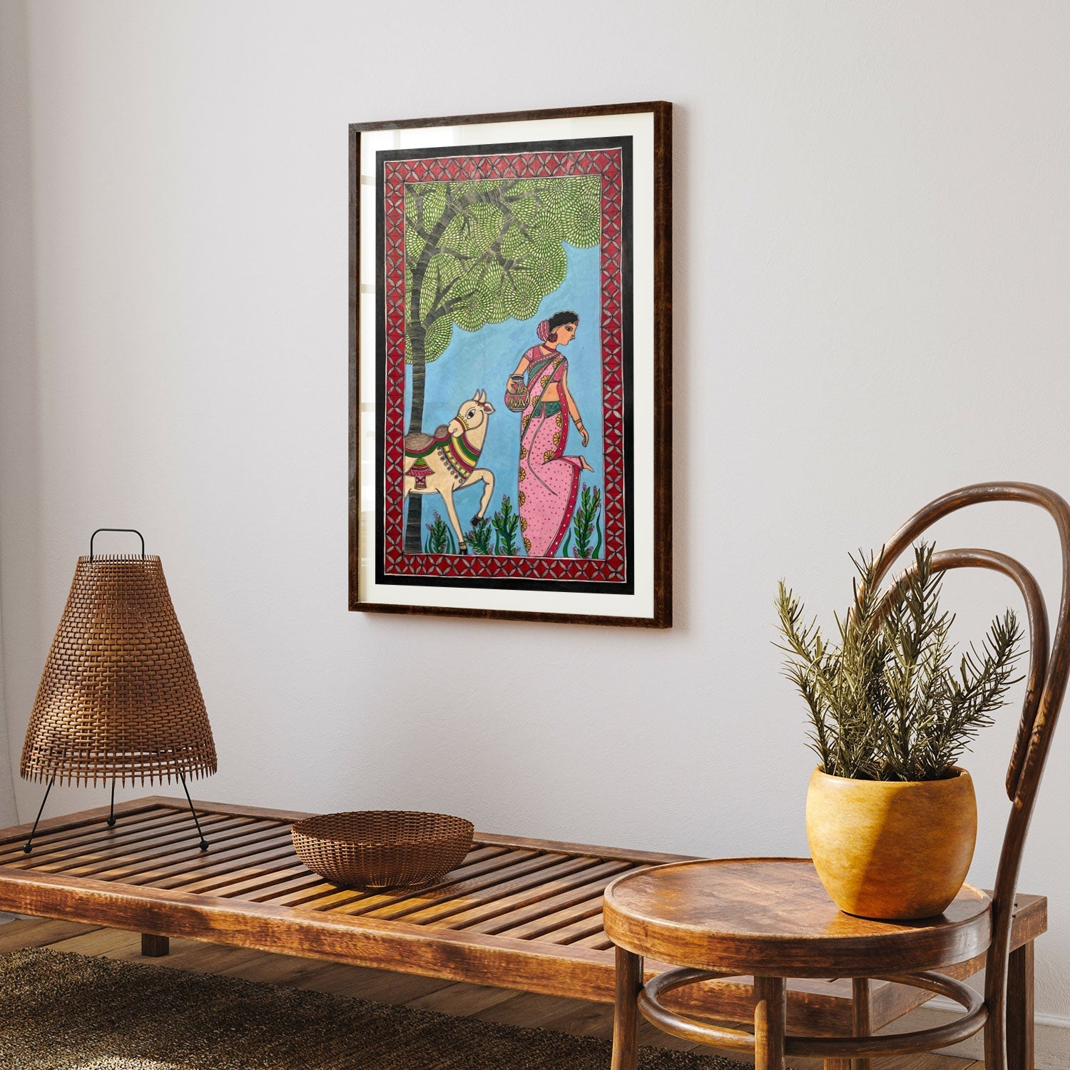 Women cow madhubani, Madhubani Art, Madhubani Painting
