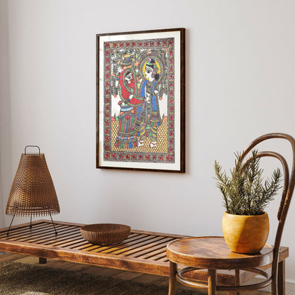 Radha Krishna Madhubani, Madhubani Art, Madhubani Painting