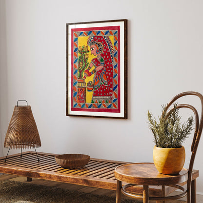 Tulsi pujan, Madhubani Art, Madhubani Painting