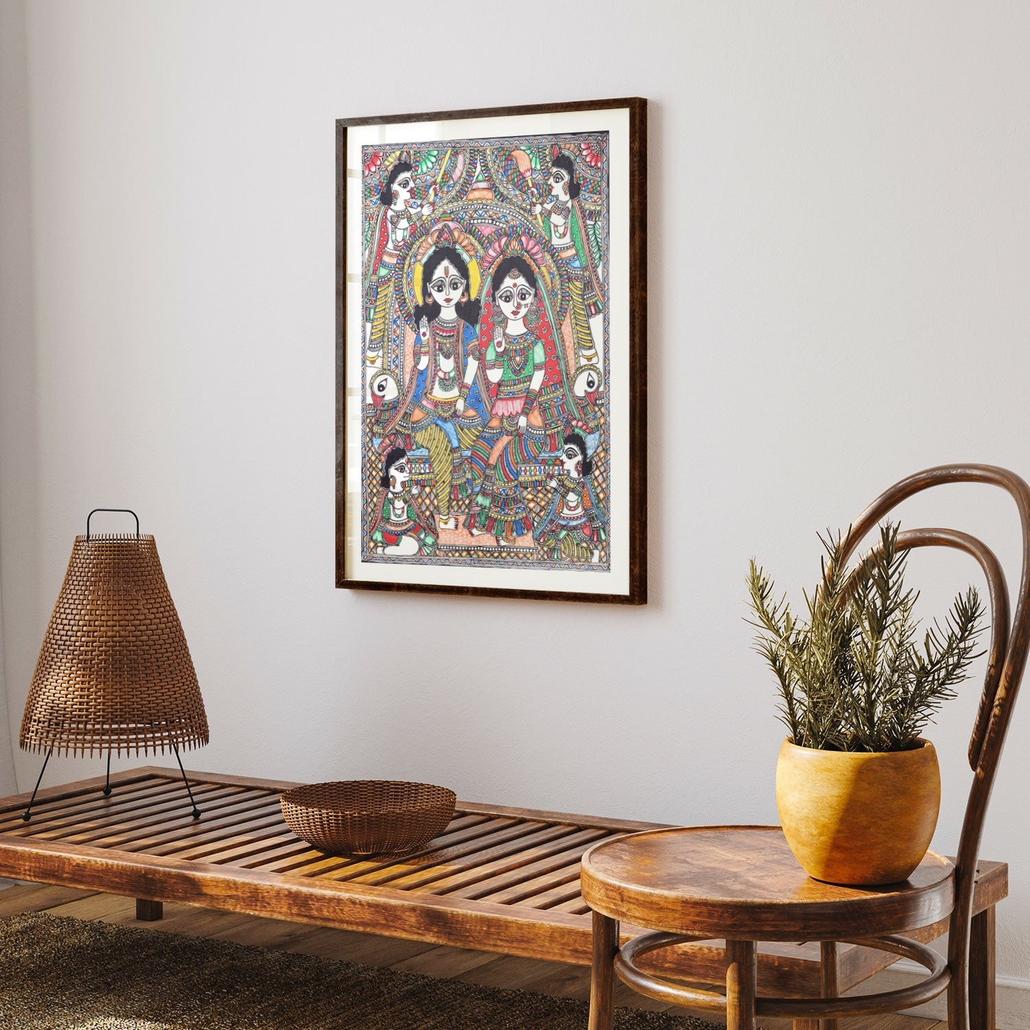 Ram Darbar Madhubani Painting, Madhubani Art, Madhubani Painting