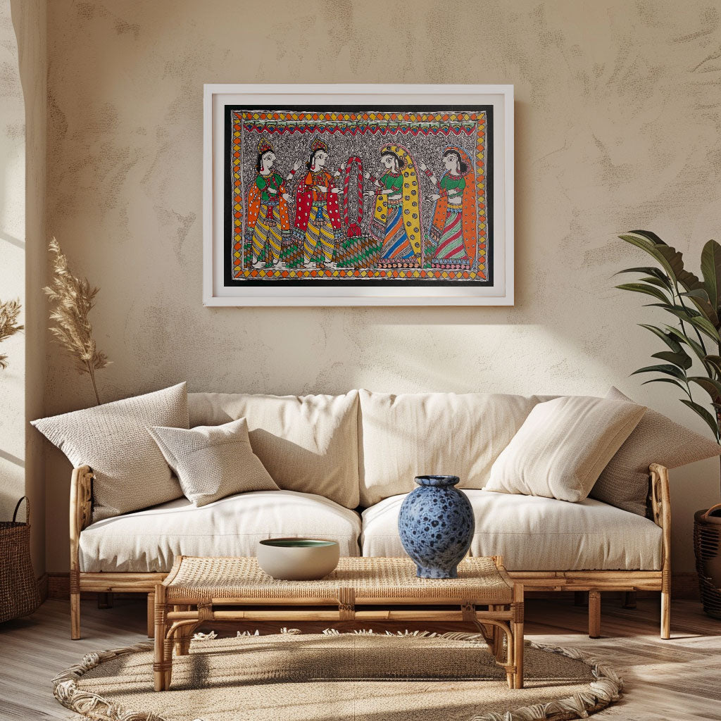 Lord Jaimaala madhubani art, Madhubani Art, Madhubani Painting