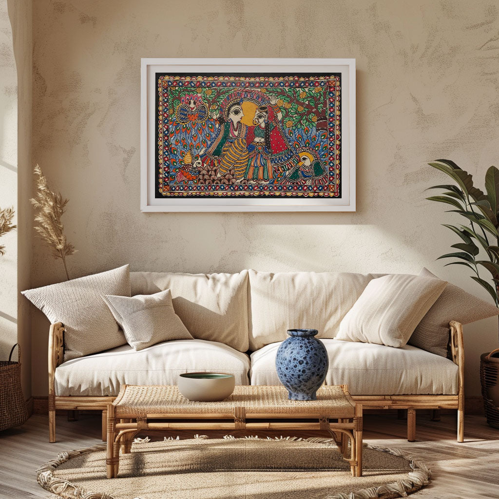 Radha krishna, Madhubani Art, Madhubani Painting