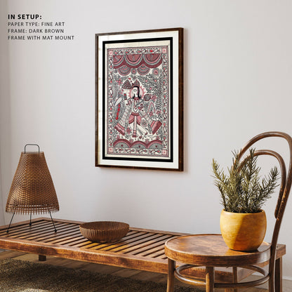 Sanjeevni, Life of Lakshman saved by Hanuman Madhubani Art