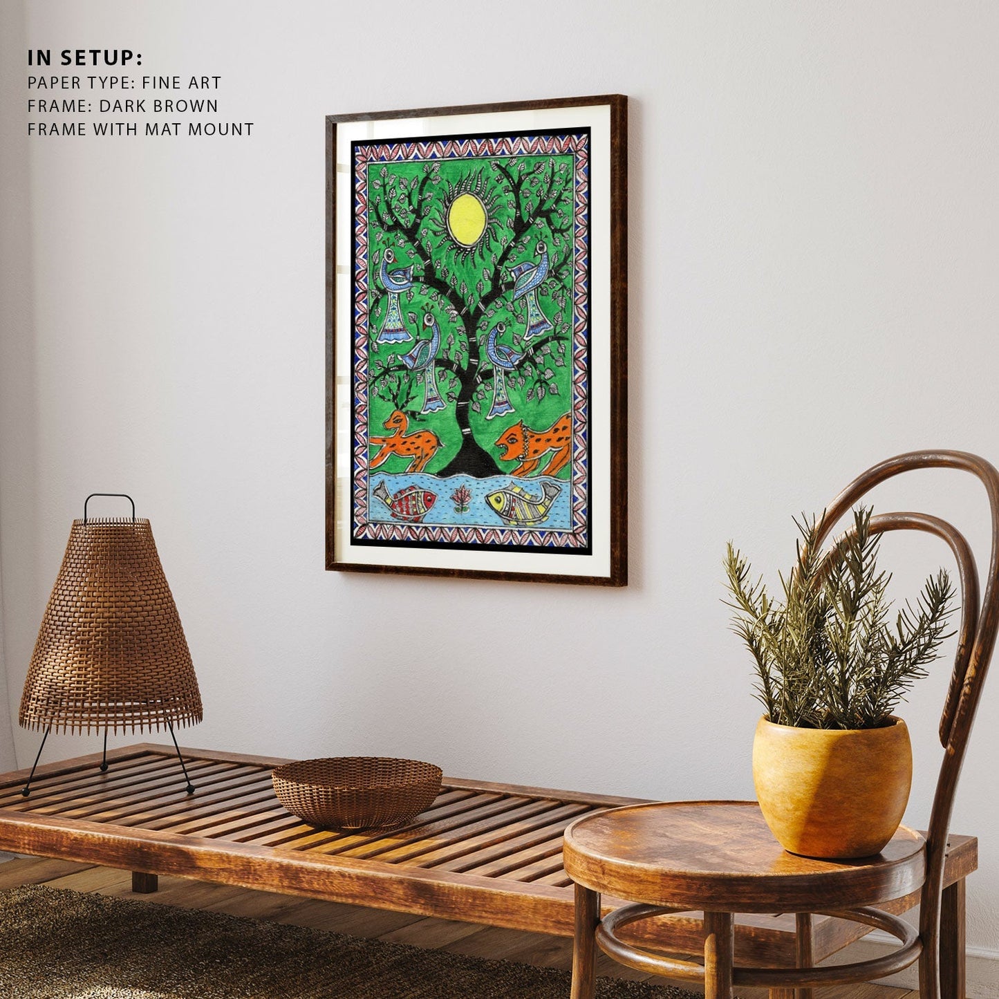 Tree in the Garden Madhubani Painting