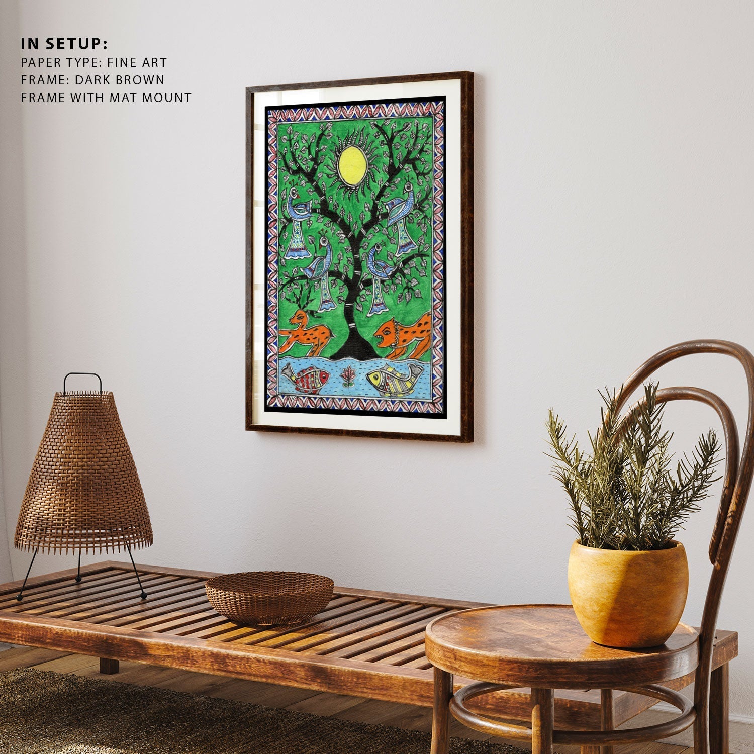 Tree in the Garden Madhubani Painting