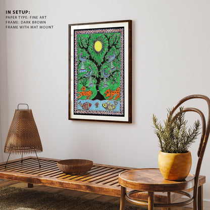 Tree in the Garden Madhubani Painting