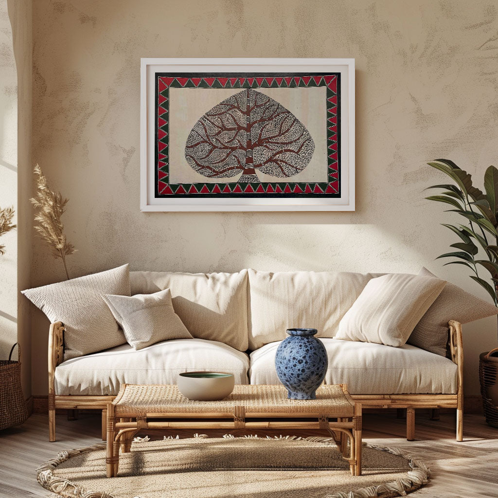 Banyan tree, Madhubani Art, Madhubani Painting