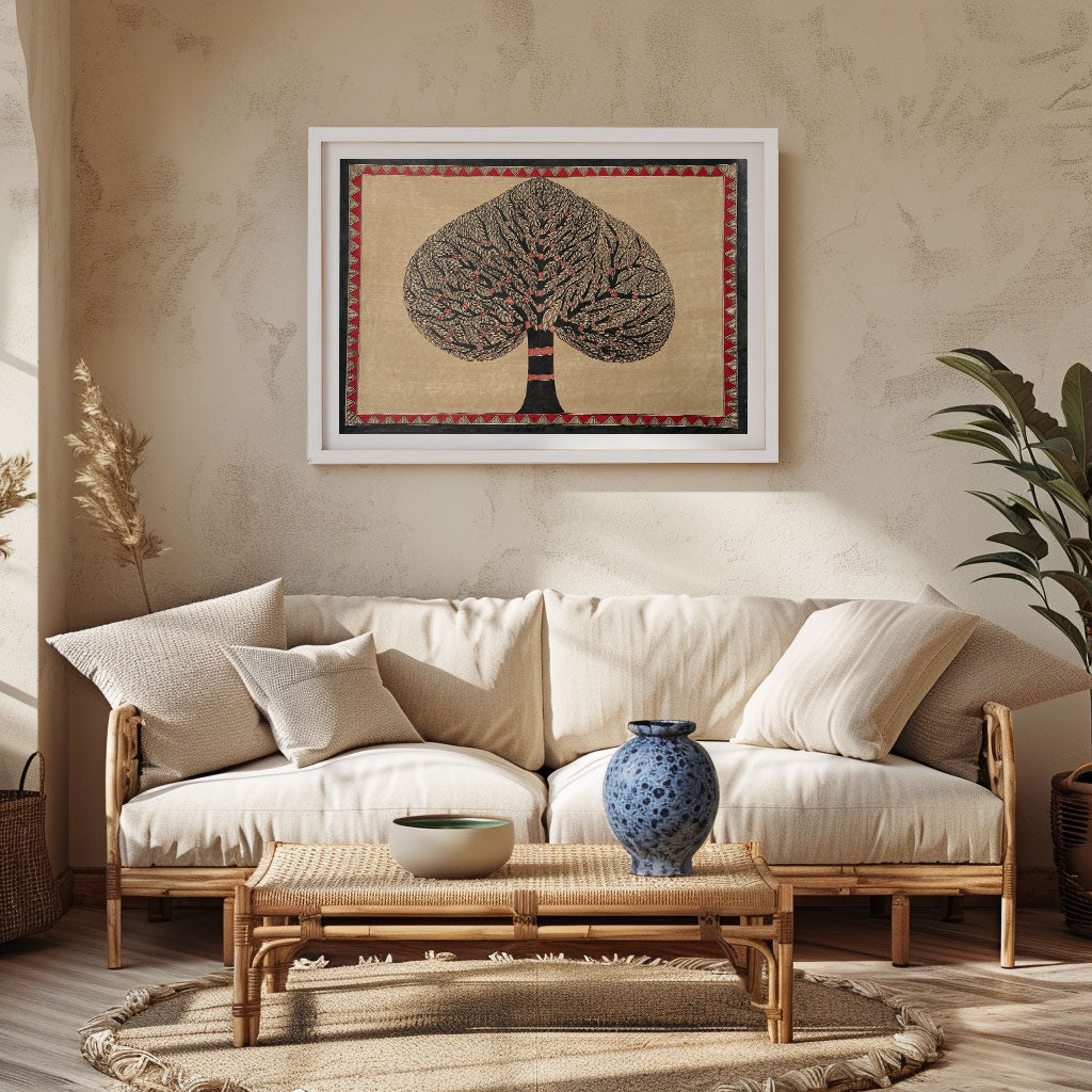 Banyan Tree,Madhubani Art, Madhubani Painting