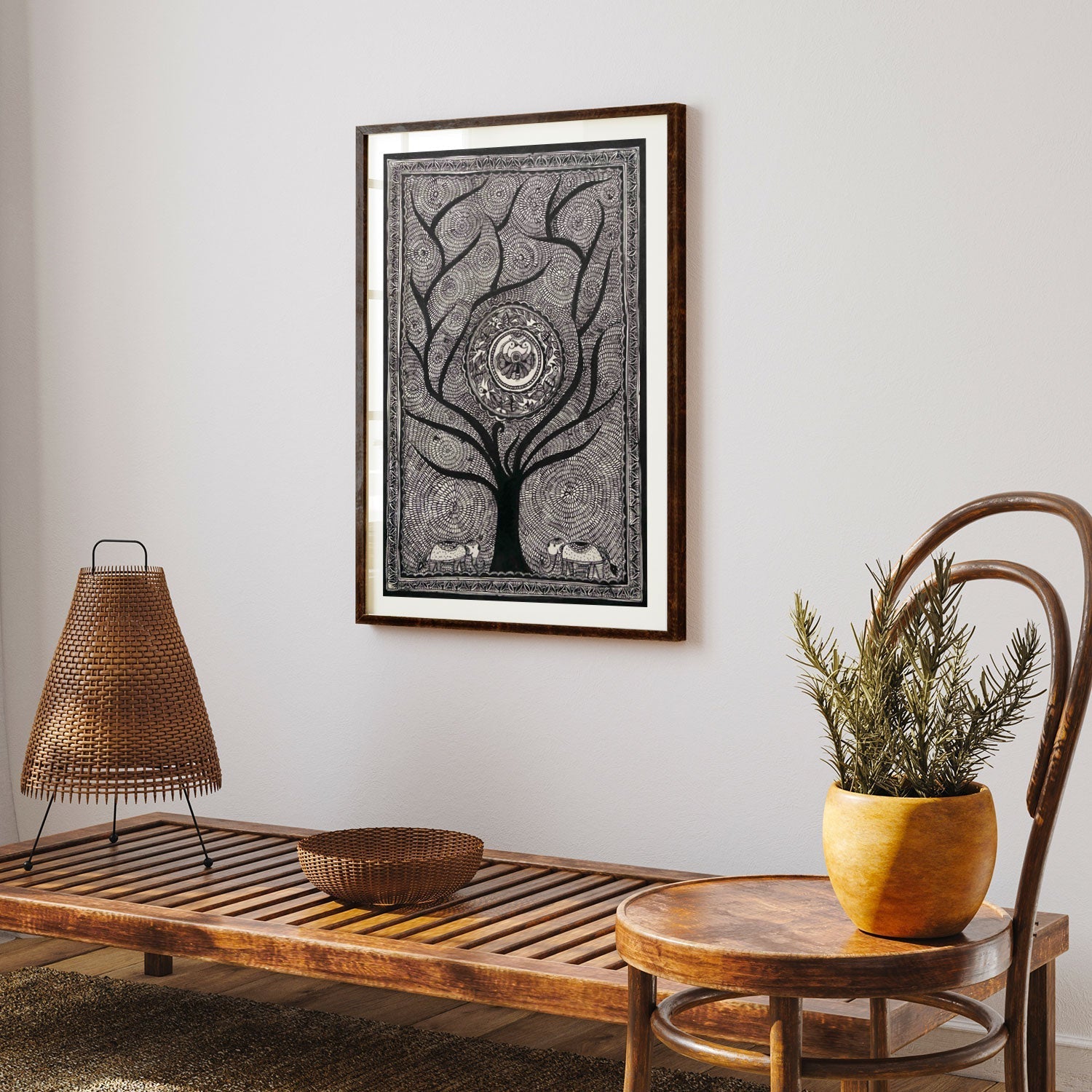 Life of Tree , Madhubani Art, Madhubani Painting