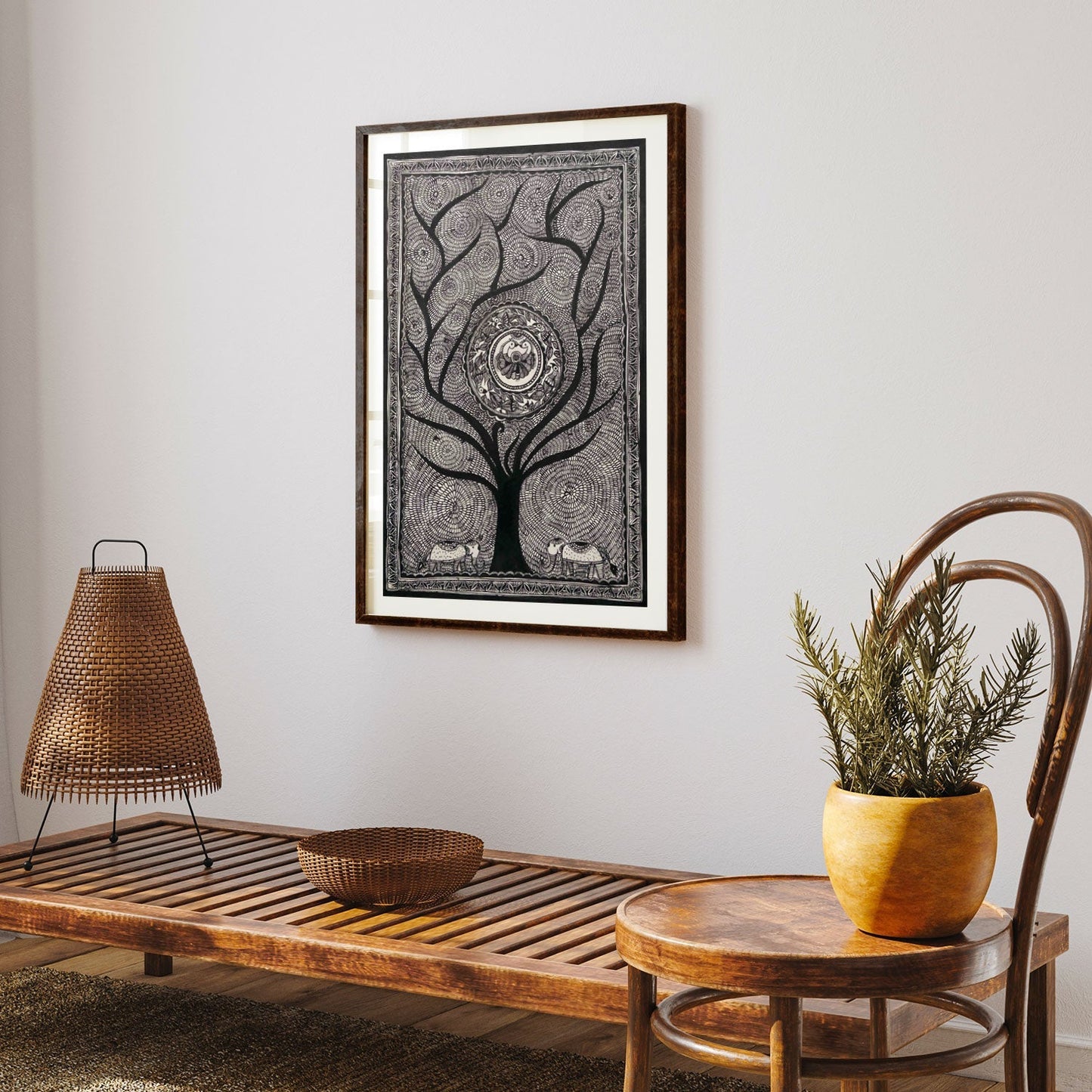 Life of Tree , Madhubani Art, Madhubani Painting