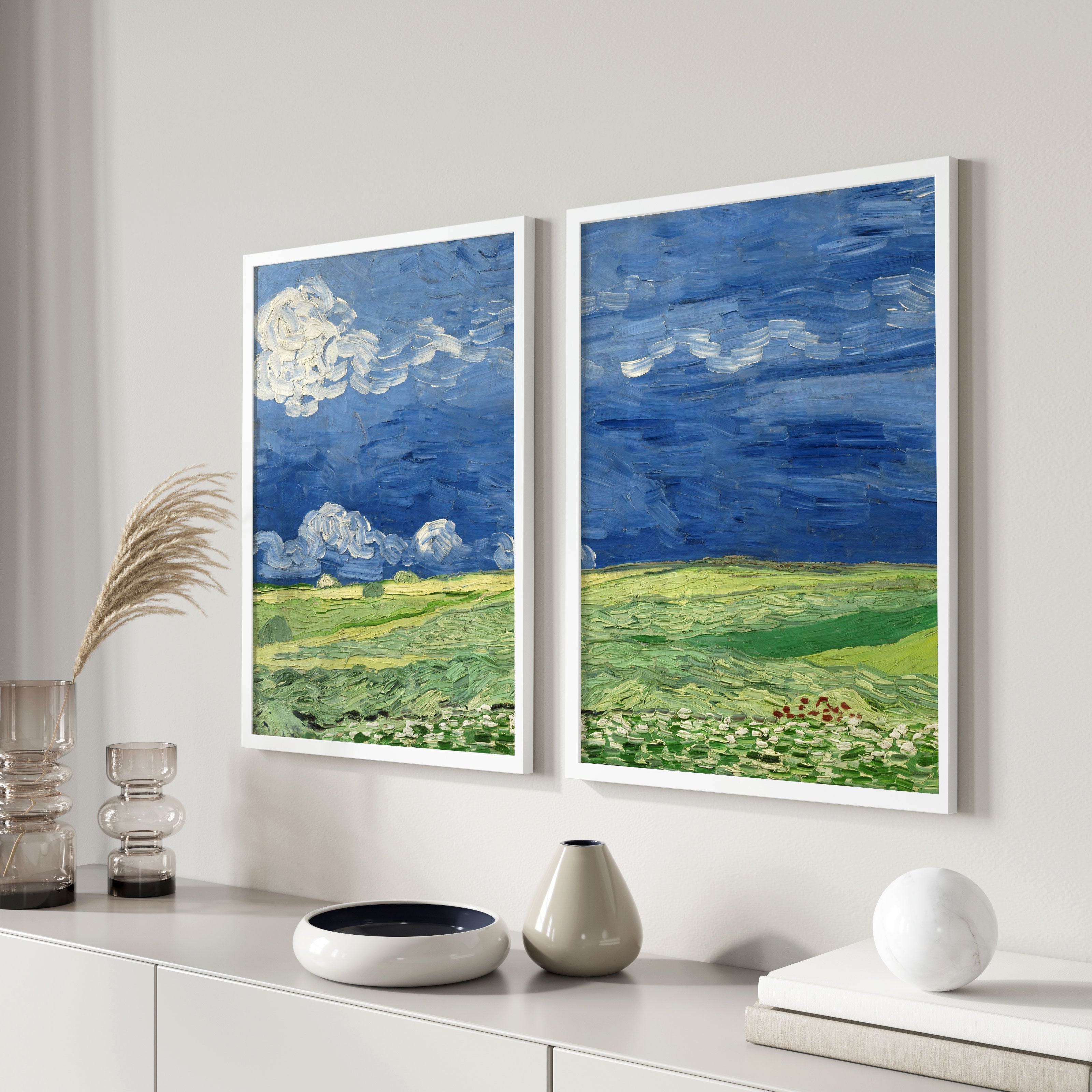Vincent van Gogh Fields, Set of 2, Set of two Paintings