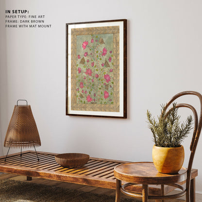 Madhubani Motifs Flower Vintage III, Madhubani Art