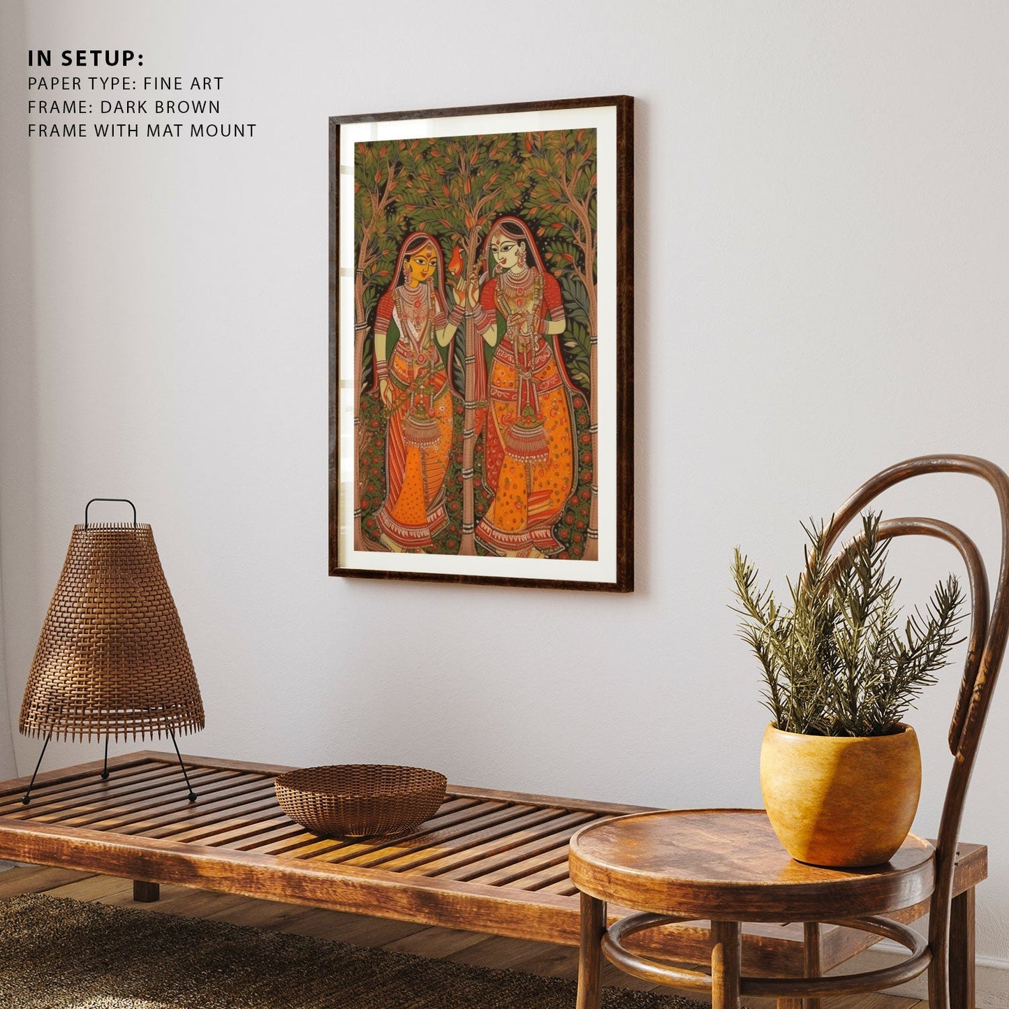 WHISPERS OF THE GROVE MADHUBANI PAINTING