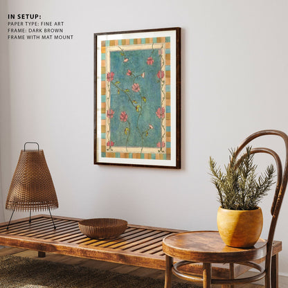 Madhubani Motifs Flower Vintage I, Madhubani Art