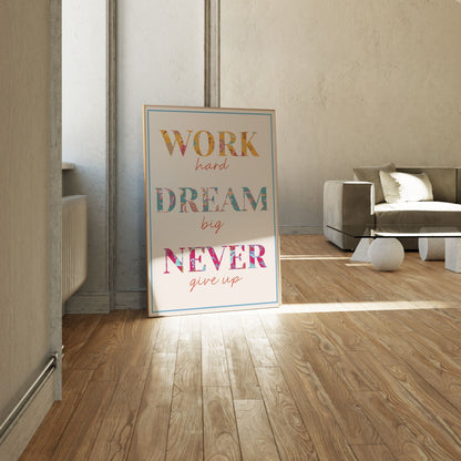 Acanimeeko Design Work Hard, Motivational Poster