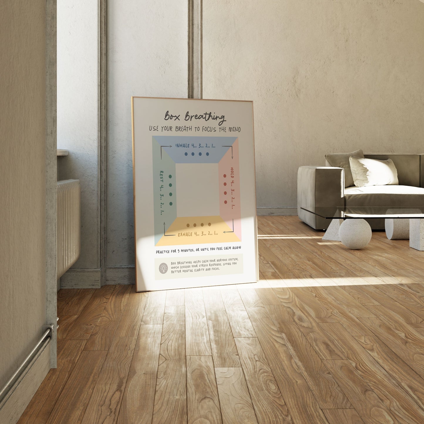 Box Breathing, Motivational Poster