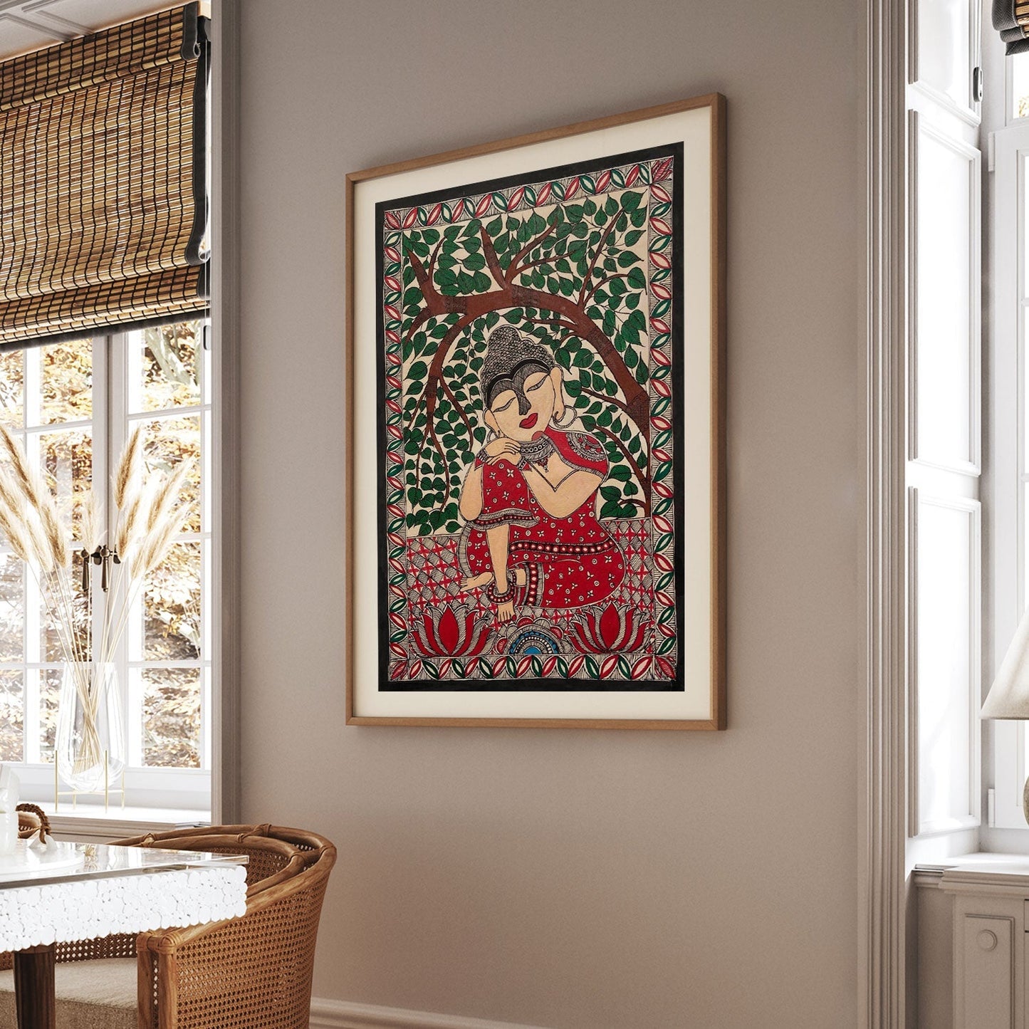 Lord Buddha, Madhubani Art, Madhubani Painting