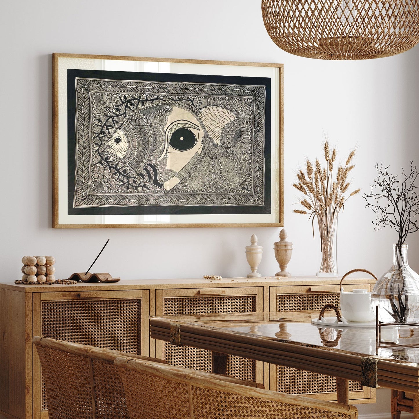 Madhubani Fish with Eye, Madhubani Art, Madhubani Painting