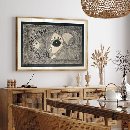 Madhubani Fish with Eye, Madhubani Art, Madhubani Painting