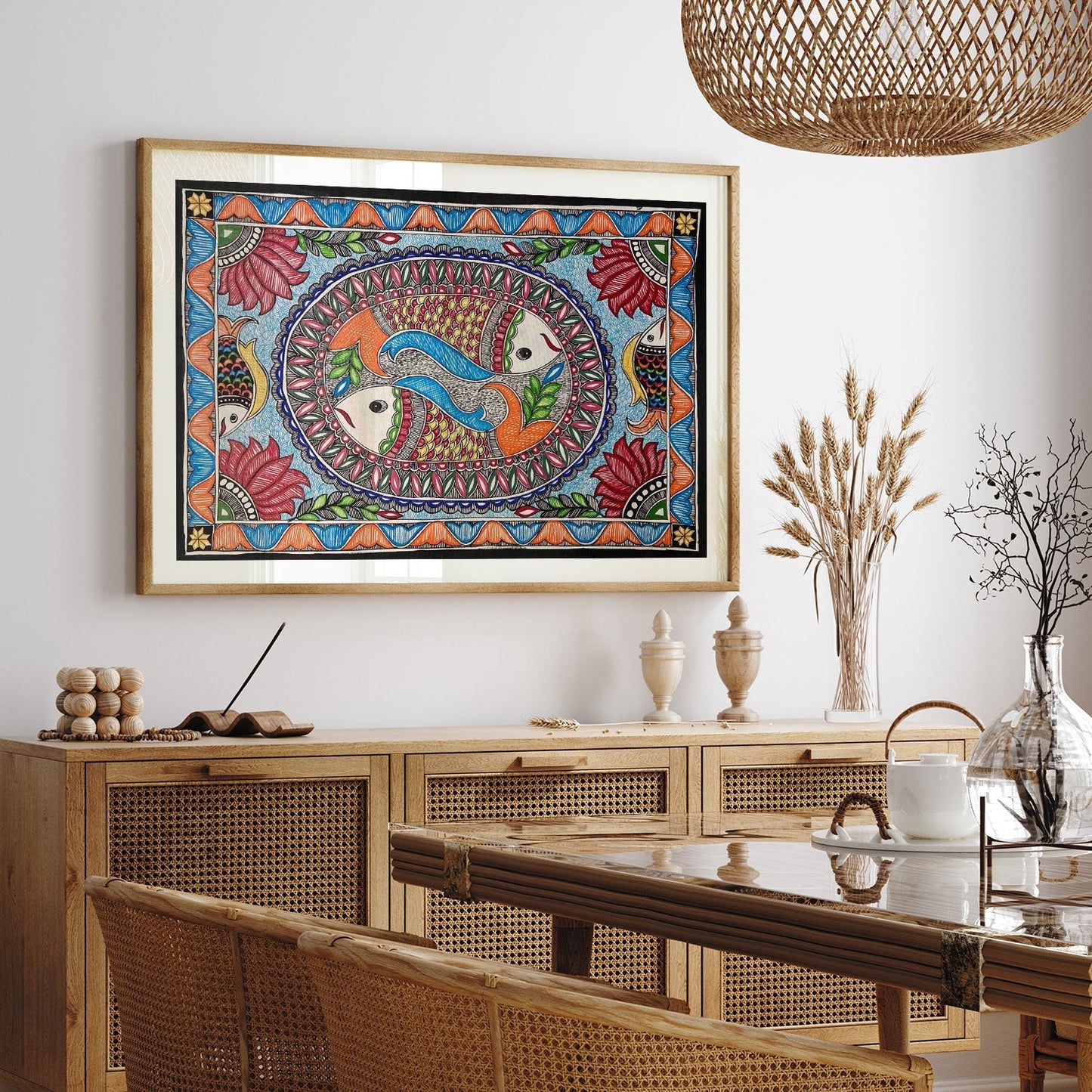 New Fish rass madhubani, Madhubani Art, Madhubani Painting