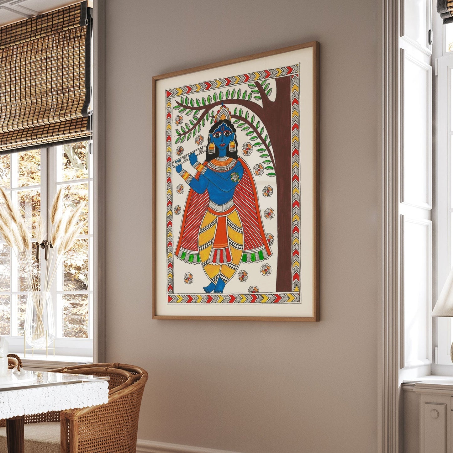 Krishna Painting Madhubani Artle, Madhubani Art, Madhubani Painting