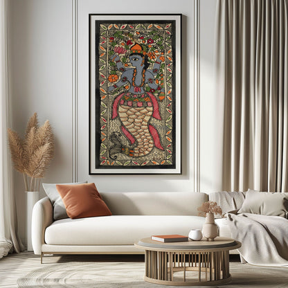 Krishna Madhubani Painting