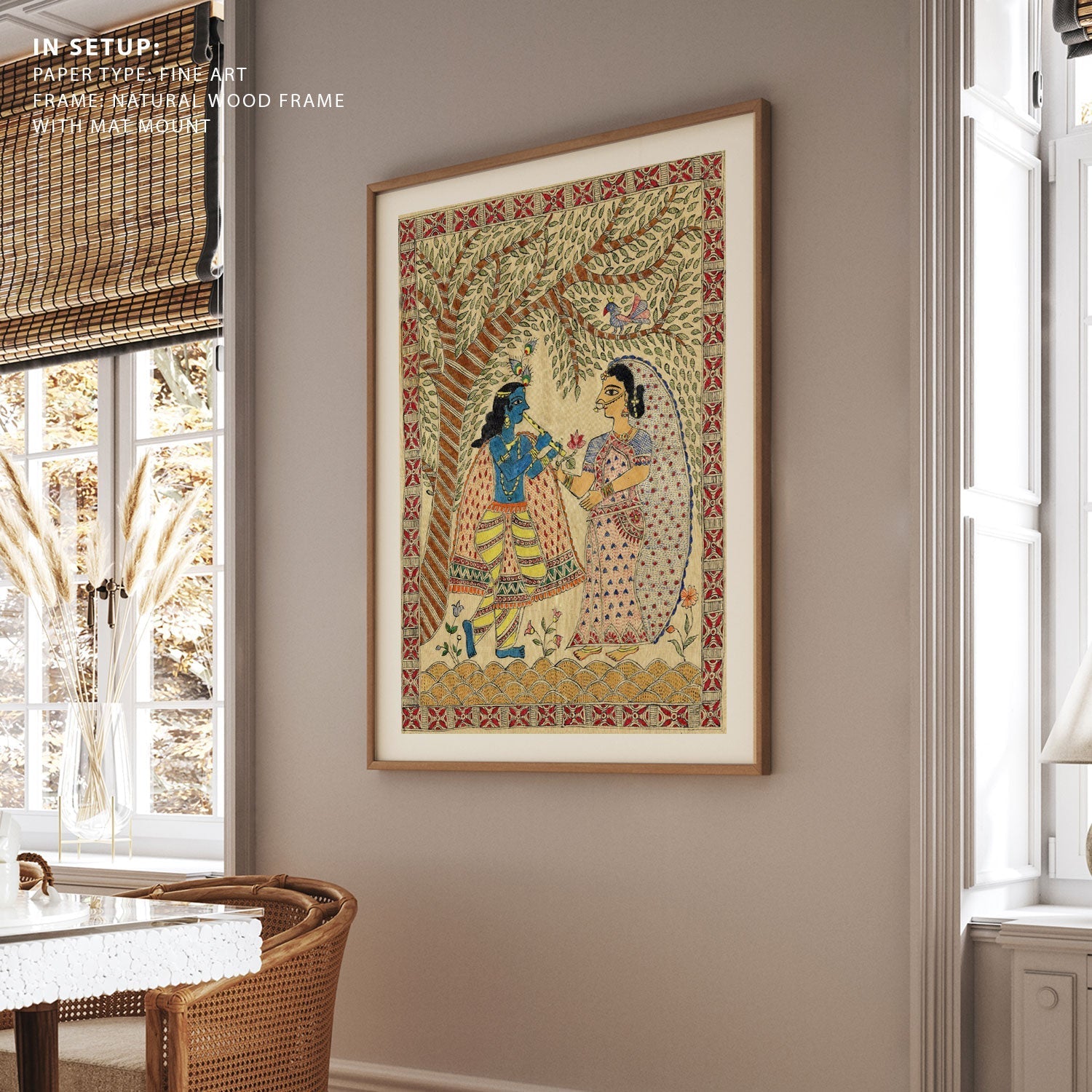 Krishna and Radha Madhubani Painting