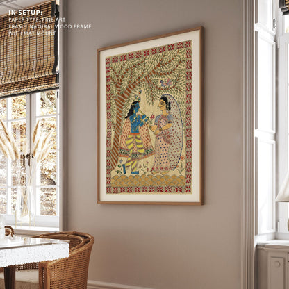 Krishna and Radha Madhubani Painting