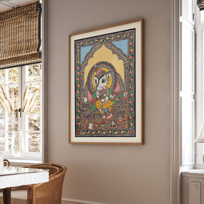 Lord Ganesha Madhubani Painting, Madhubani Art, Madhubani Painting