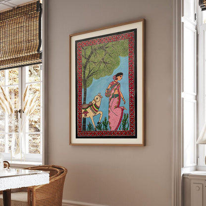 Women cow madhubani, Madhubani Art, Madhubani Painting