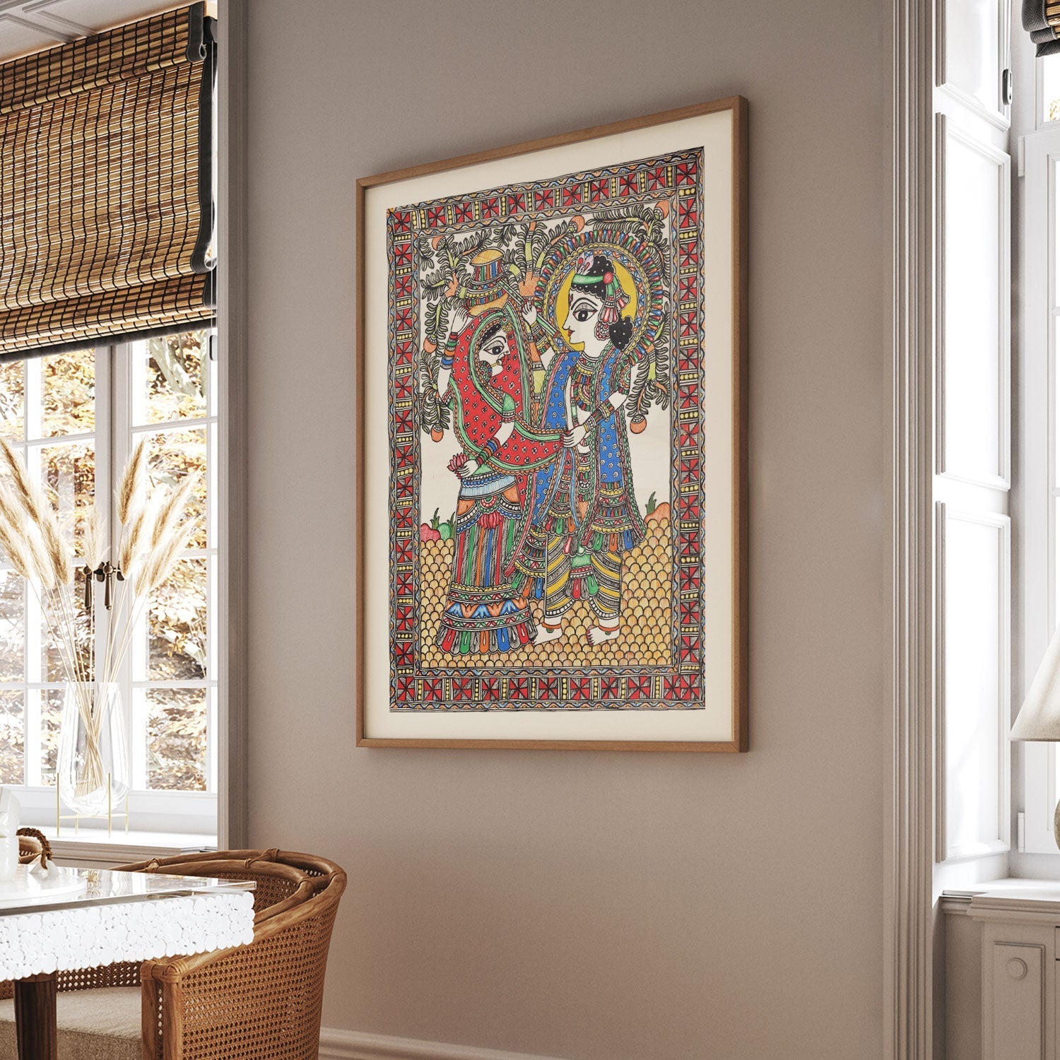 Radha Krishna Madhubani, Madhubani Art, Madhubani Painting
